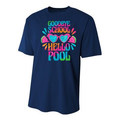 Goodbye School Hello Pool Watermelon Last Day Of School Youth Performance Sprint T-Shirt