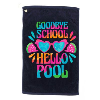 Goodbye School Hello Pool Watermelon Last Day Of School Golf Towel