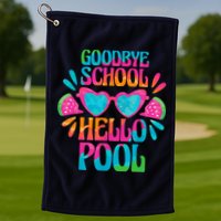 Goodbye School Hello Pool Watermelon Last Day Of School Golf Towel