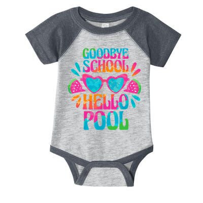 Goodbye School Hello Pool Watermelon Last Day Of School Infant Baby Jersey Bodysuit