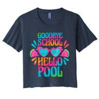 Goodbye School Hello Pool Watermelon Last Day Of School Crop Top