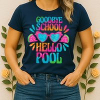 Goodbye School Hello Pool Watermelon Last Day Of School Womens T-Shirt
