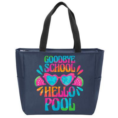 Goodbye School Hello Pool Watermelon Last Day Of School Zip Tote Bag