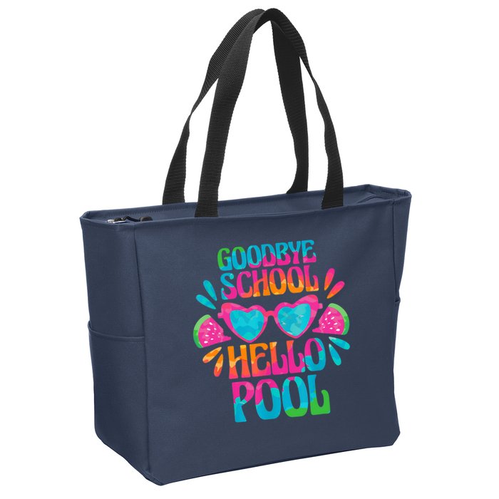 Goodbye School Hello Pool Watermelon Last Day Of School Zip Tote Bag
