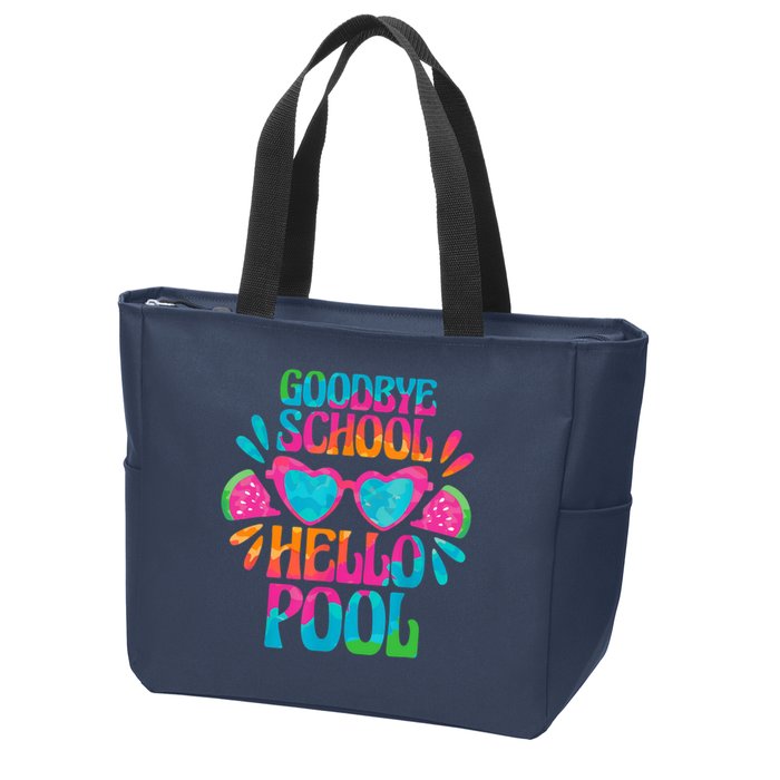 Goodbye School Hello Pool Watermelon Last Day Of School Zip Tote Bag
