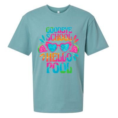Goodbye School Hello Pool Watermelon Last Day Of School Sueded Cloud Jersey T-Shirt