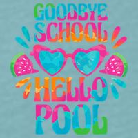 Goodbye School Hello Pool Watermelon Last Day Of School Sueded Cloud Jersey T-Shirt