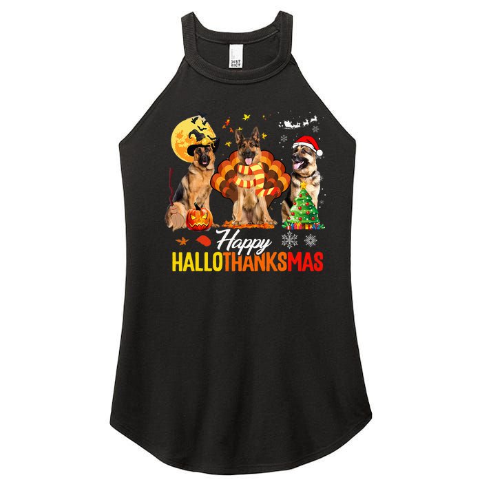 German Shepherd Hallothanksmas Halloween Thanksgiving Xmas Women’s Perfect Tri Rocker Tank