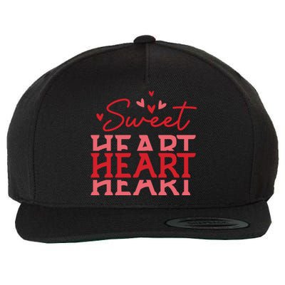 Groovy Sweet Heart Retro Valentine's Day Gift Wool Snapback Cap