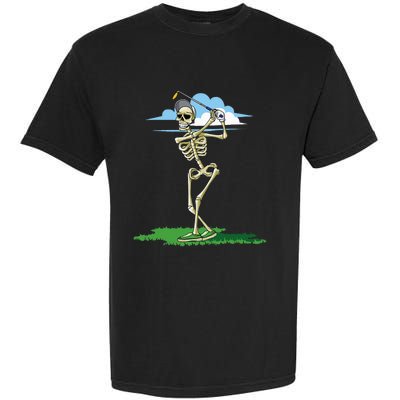 Golfing Skeleton Halloween Golf Halloween Golfer Garment-Dyed Heavyweight T-Shirt