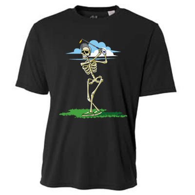 Golfing Skeleton Halloween Golf Halloween Golfer Cooling Performance Crew T-Shirt