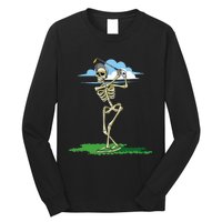 Golfing Skeleton Halloween Golf Halloween Golfer Long Sleeve Shirt