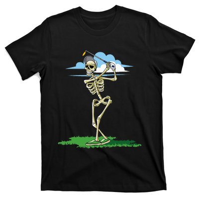 Golfing Skeleton Halloween Golf Halloween Golfer T-Shirt