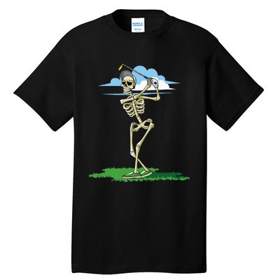 Golfing Skeleton Halloween Golf Halloween Golfer Tall T-Shirt