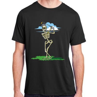 Golfing Skeleton Halloween Golf Halloween Golfer Adult ChromaSoft Performance T-Shirt