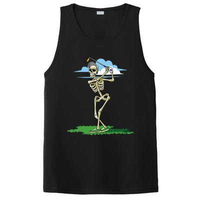 Golfing Skeleton Halloween Golf Halloween Golfer PosiCharge Competitor Tank