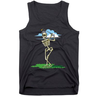 Golfing Skeleton Halloween Golf Halloween Golfer Tank Top