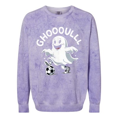 Ghost Soccer Halloween Gift Colorblast Crewneck Sweatshirt