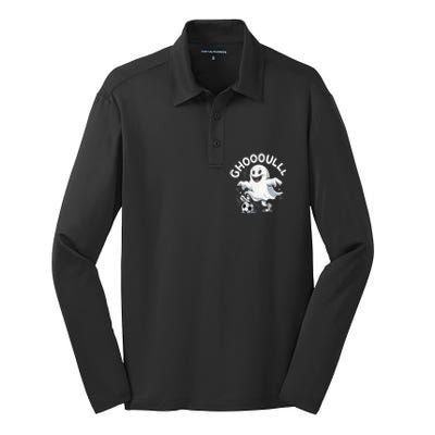 Ghost Soccer Halloween Gift Silk Touch Performance Long Sleeve Polo