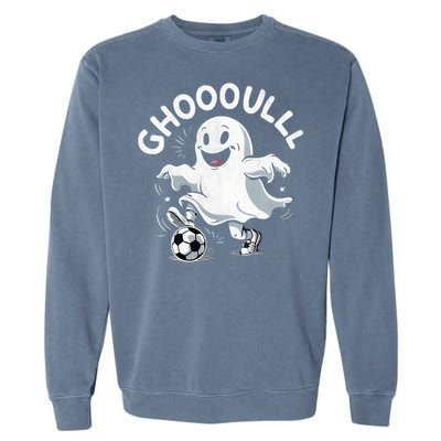 Ghost Soccer Halloween Gift Garment-Dyed Sweatshirt