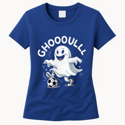 Ghost Soccer Halloween Gift Womens T-Shirt