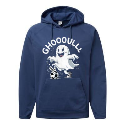 Ghost Soccer Halloween Gift Performance Fleece Hoodie