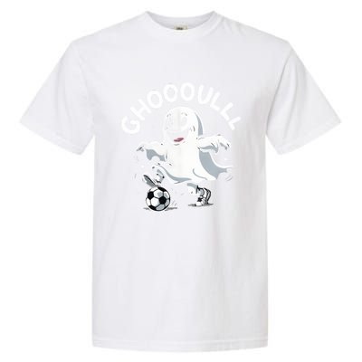 Ghost Soccer Halloween Gift Garment-Dyed Heavyweight T-Shirt