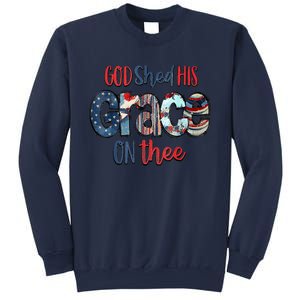 God Shed His Grace On Thee 4th Of July Groovy Patriotic Sweatshirt