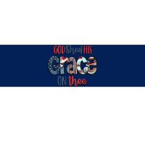 God Shed His Grace On Thee 4th Of July Groovy Patriotic Bumper Sticker