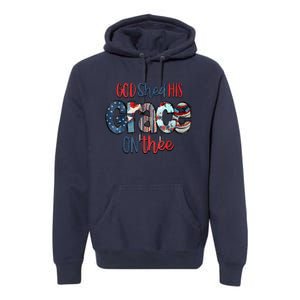 God Shed His Grace On Thee 4th Of July Groovy Patriotic Premium Hoodie