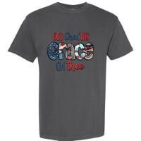 God Shed His Grace On Thee 4th Of July Groovy Patriotic Garment-Dyed Heavyweight T-Shirt