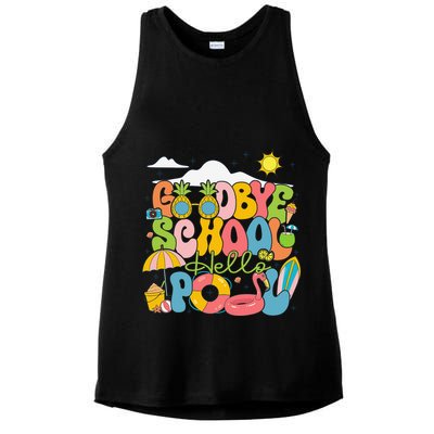 Goodbye School Hello Pool Schools Out For Summer Costume Ladies PosiCharge Tri-Blend Wicking Tank
