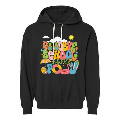 Goodbye School Hello Pool Schools Out For Summer Costume Garment-Dyed Fleece Hoodie