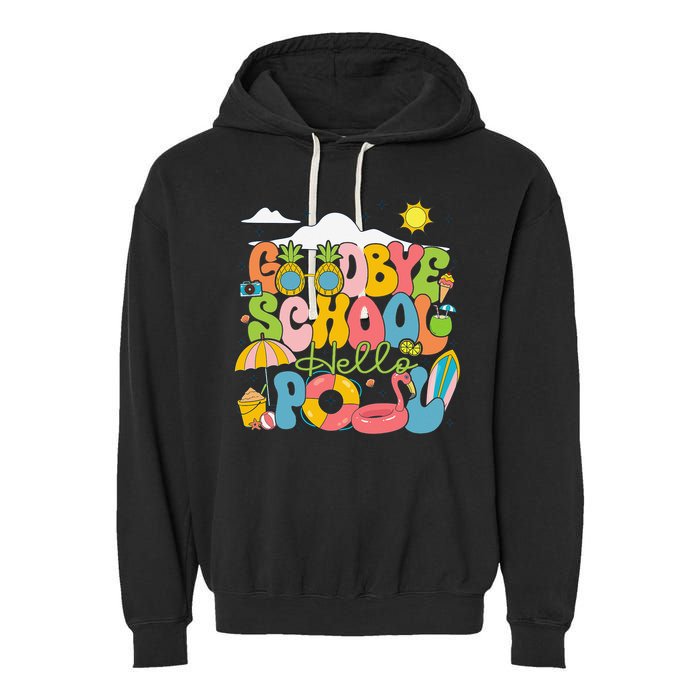 Goodbye School Hello Pool Schools Out For Summer Costume Garment-Dyed Fleece Hoodie