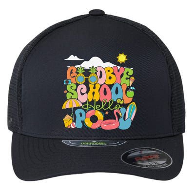 Goodbye School Hello Pool Schools Out For Summer Costume Flexfit Unipanel Trucker Cap