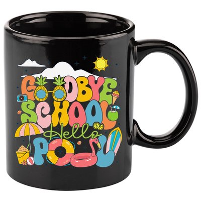 Goodbye School Hello Pool Schools Out For Summer Costume 11oz C Handle Ceramic Mug