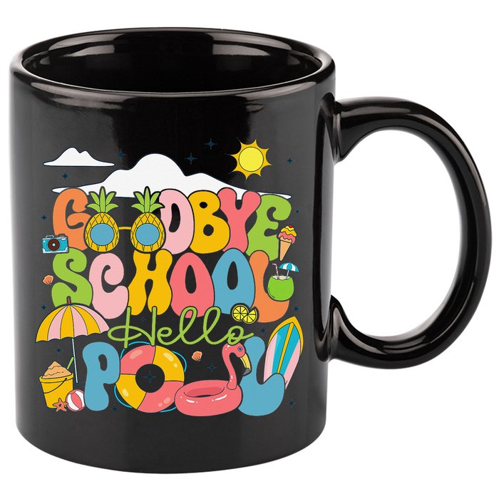 Goodbye School Hello Pool Schools Out For Summer Costume 11oz C Handle Ceramic Mug