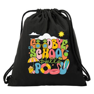 Goodbye School Hello Pool Schools Out For Summer Costume Drawstring Bag