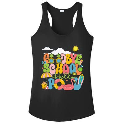 Goodbye School Hello Pool Schools Out For Summer Costume Ladies PosiCharge Competitor Racerback Tank