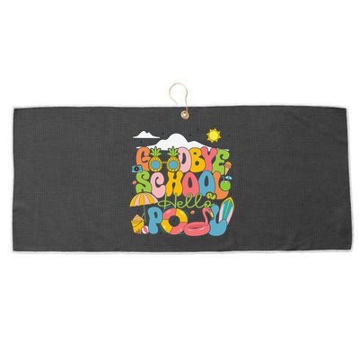 Goodbye School Hello Pool Schools Out For Summer Costume Large Microfiber Waffle Golf Towel