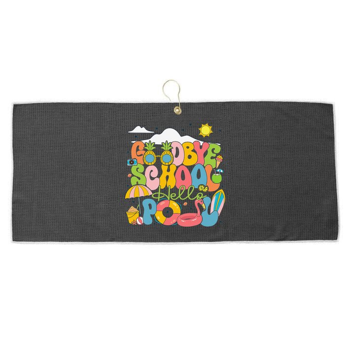 Goodbye School Hello Pool Schools Out For Summer Costume Large Microfiber Waffle Golf Towel