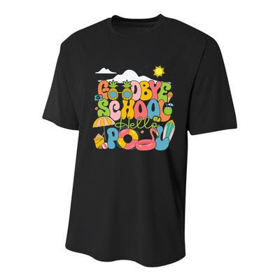 Goodbye School Hello Pool Schools Out For Summer Costume Youth Performance Sprint T-Shirt