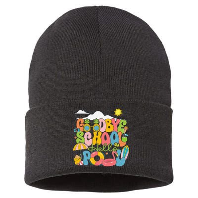 Goodbye School Hello Pool Schools Out For Summer Costume Sustainable Knit Beanie