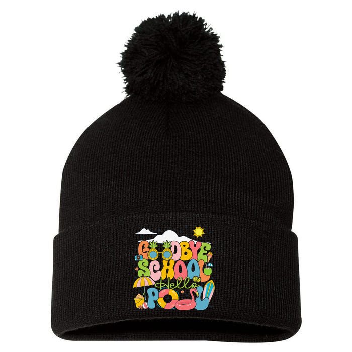 Goodbye School Hello Pool Schools Out For Summer Costume Pom Pom 12in Knit Beanie