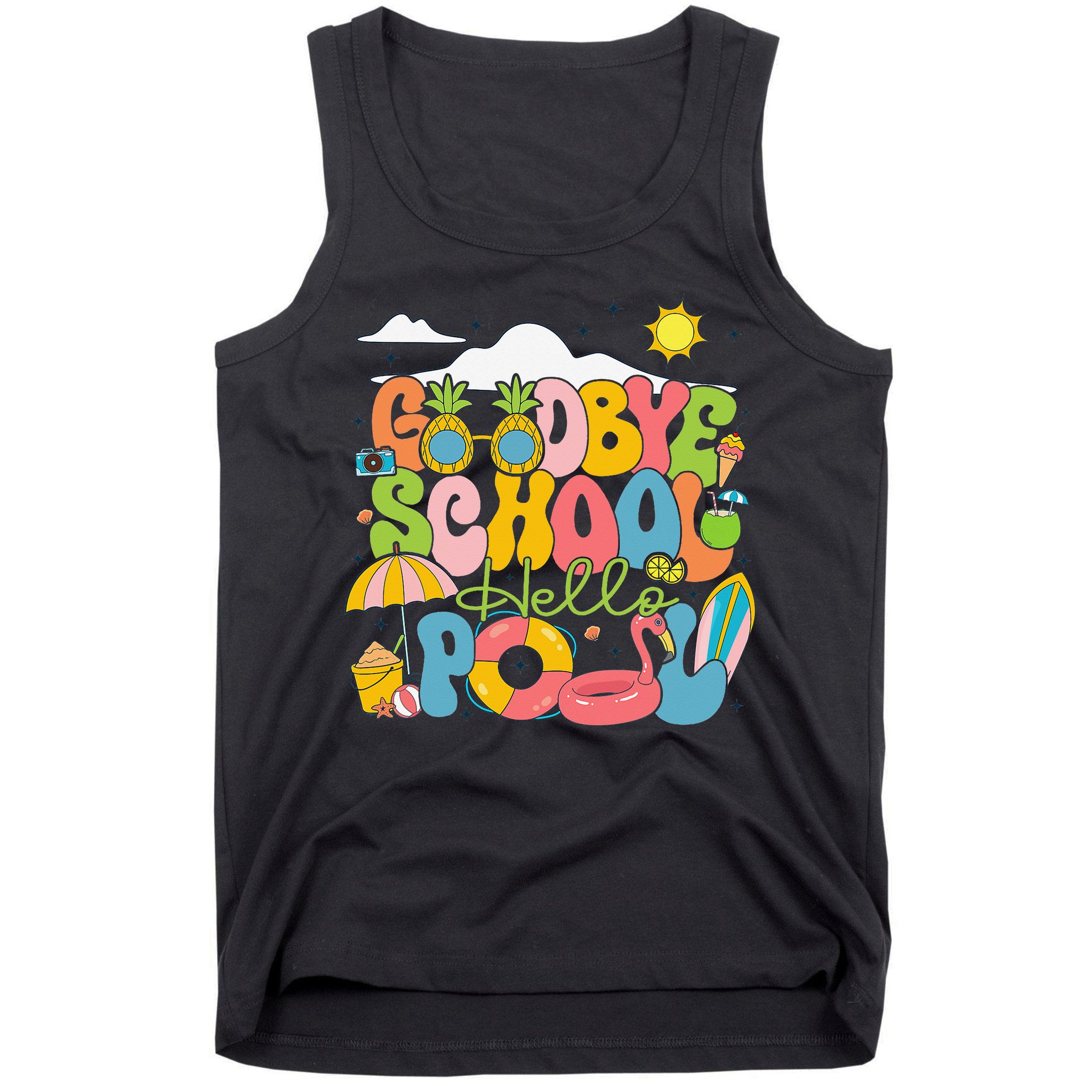 Goodbye School Hello Pool Schools Out For Summer Costume Tank Top