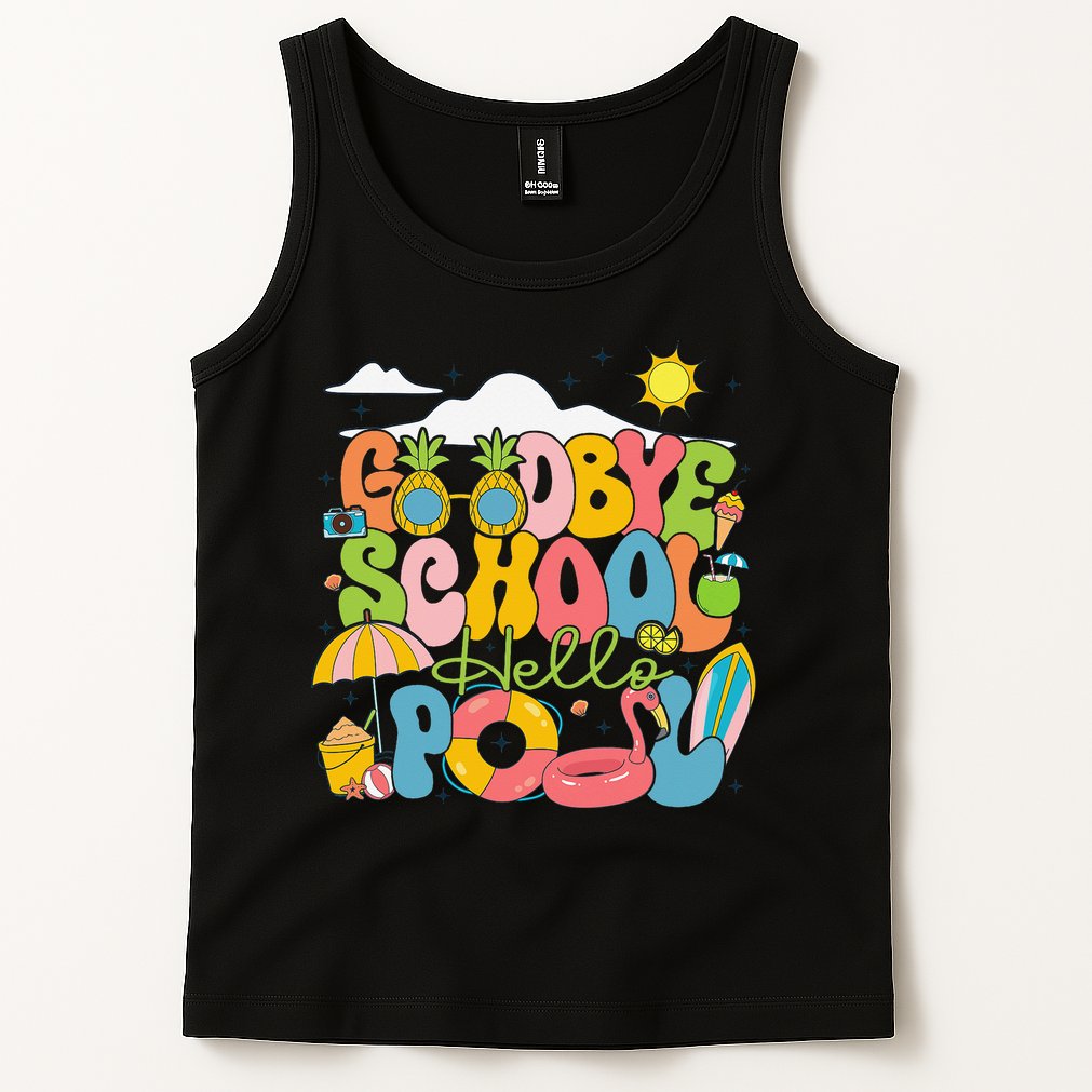 Goodbye School Hello Pool Schools Out For Summer Costume Tank Top
