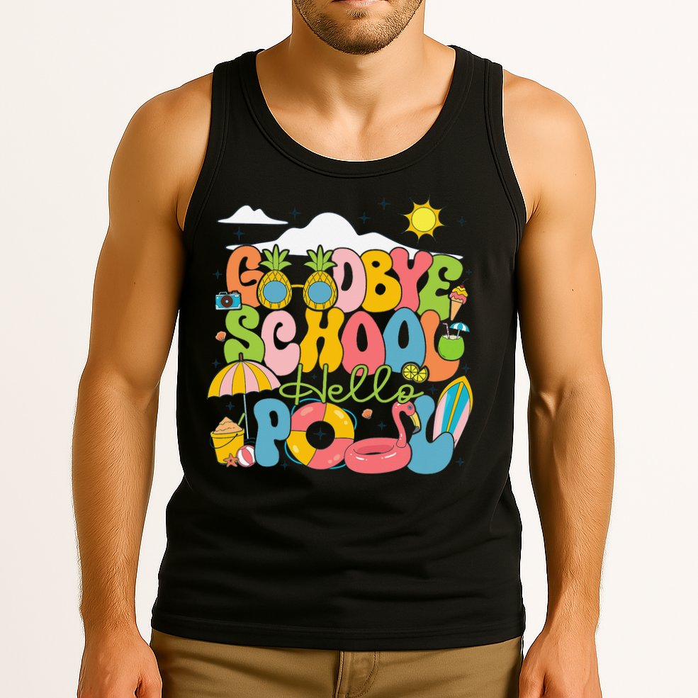 Goodbye School Hello Pool Schools Out For Summer Costume Tank Top
