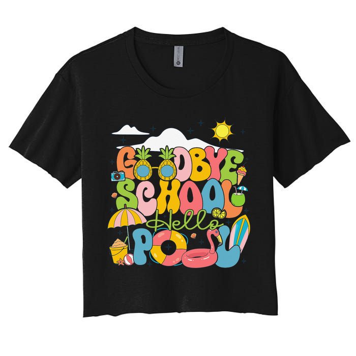 Goodbye School Hello Pool Schools Out For Summer Costume Crop Top