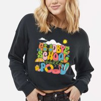 Goodbye School Hello Pool Schools Out For Summer Costume Cropped Pullover Crew