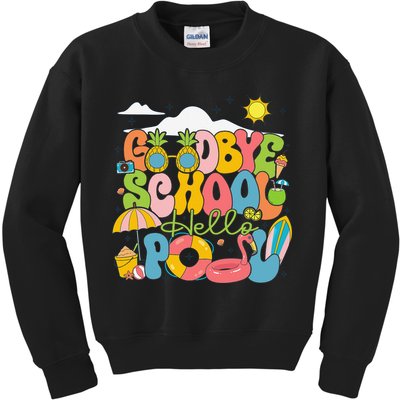 Goodbye School Hello Pool Schools Out For Summer Costume Kids Sweatshirt
